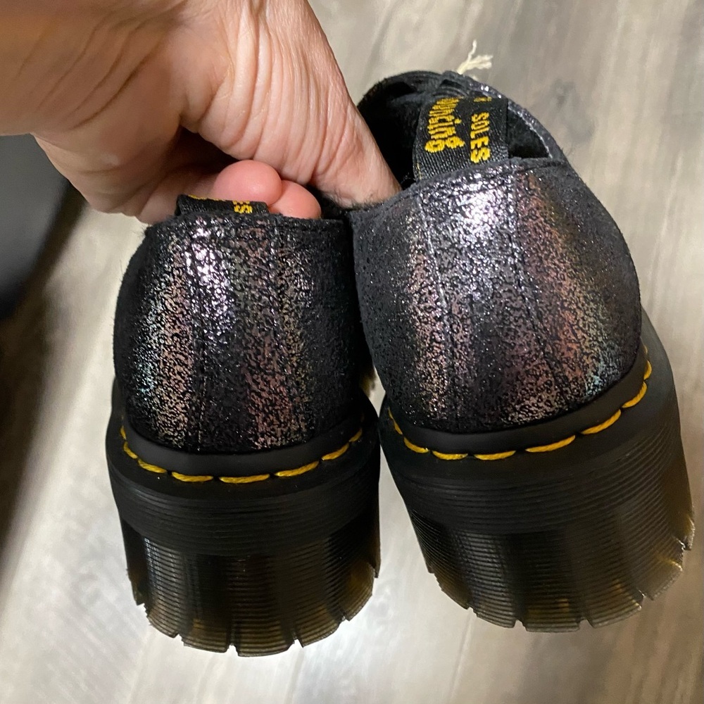 Dr Martens 1461 Quad Metallic Platforms With Yellow Stitching Size 37(6) NEW - Picture 5 of 9
